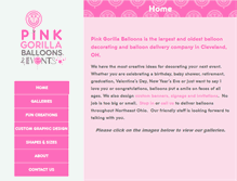 Tablet Screenshot of pinkgorillaballoons.com